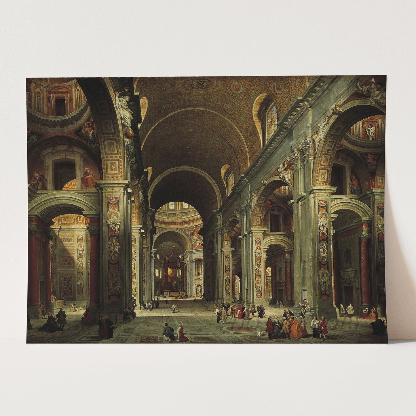 The Nave of St. Peter's Basilica in the Vatican (1735) by Giovanni Paolo Panini