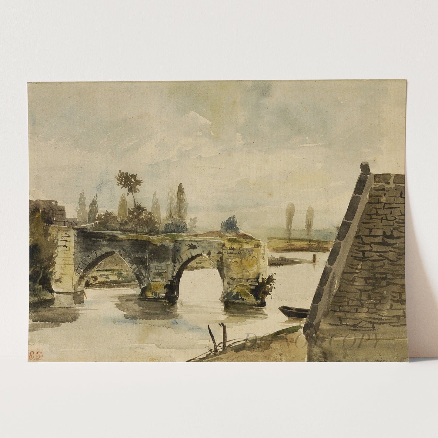 The Old Bridge at Nantes (1827) by Eugène Delacroix
