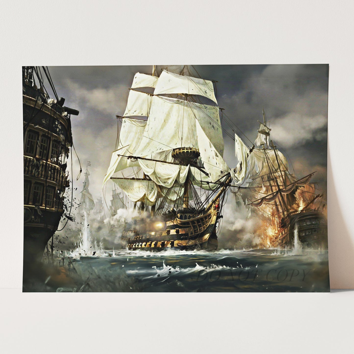 The Royal Navy Battling the French & Spanish Fleet off Cape Trafalgar, 1805