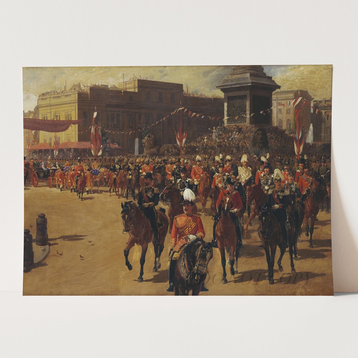 The Royal Procession Passing Trafalgar Square during Queen Victoria's Golden Jubilee on 21st June, 1887 by John Charlton