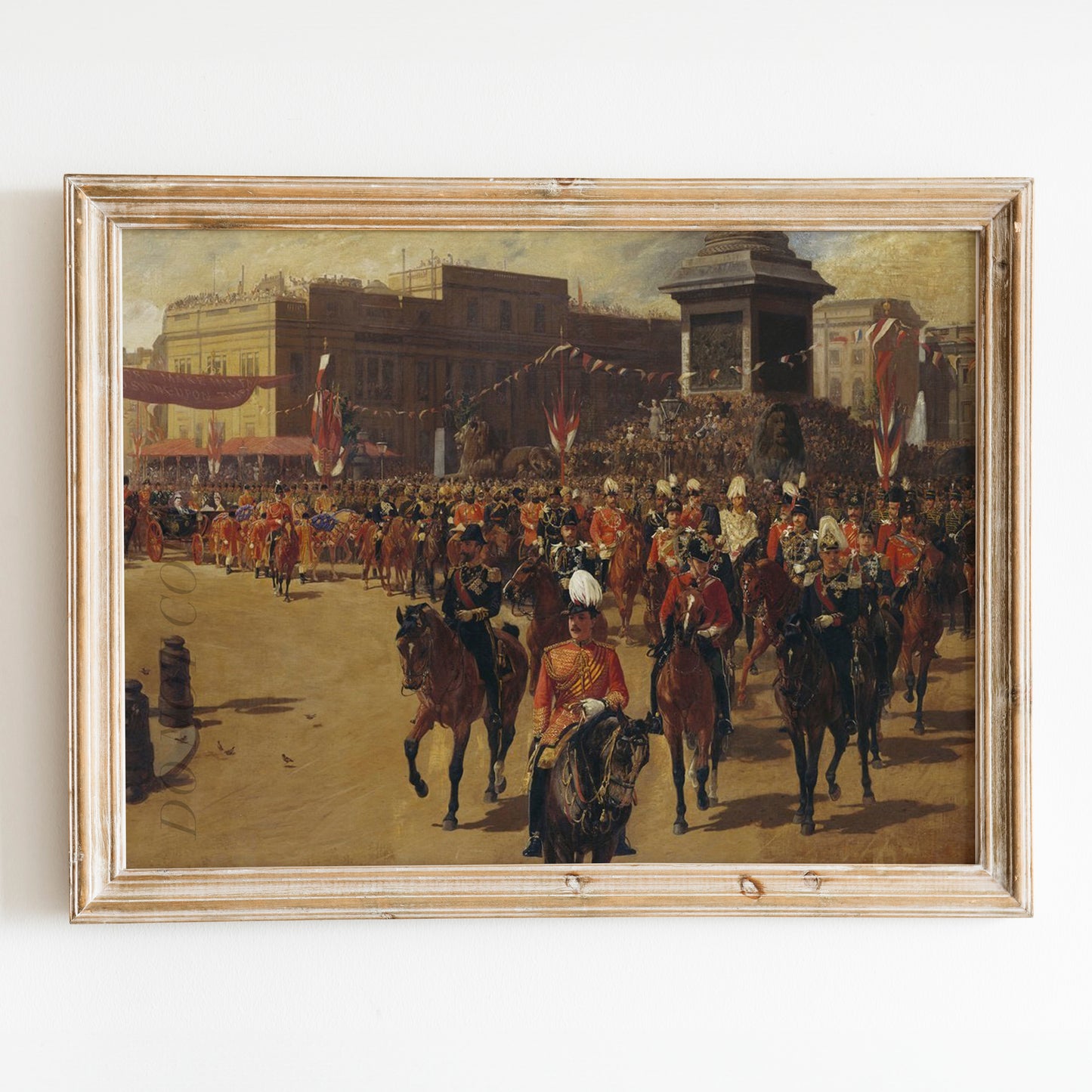 The Royal Procession Passing Trafalgar Square during Queen Victoria's Golden Jubilee on 21st June, 1887 by John Charlton