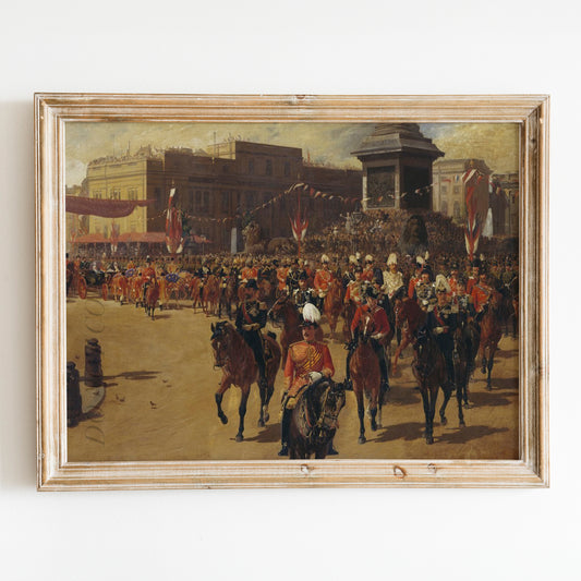 The Royal Procession Passing Trafalgar Square during Queen Victoria's Golden Jubilee on 21st June, 1887 by John Charlton