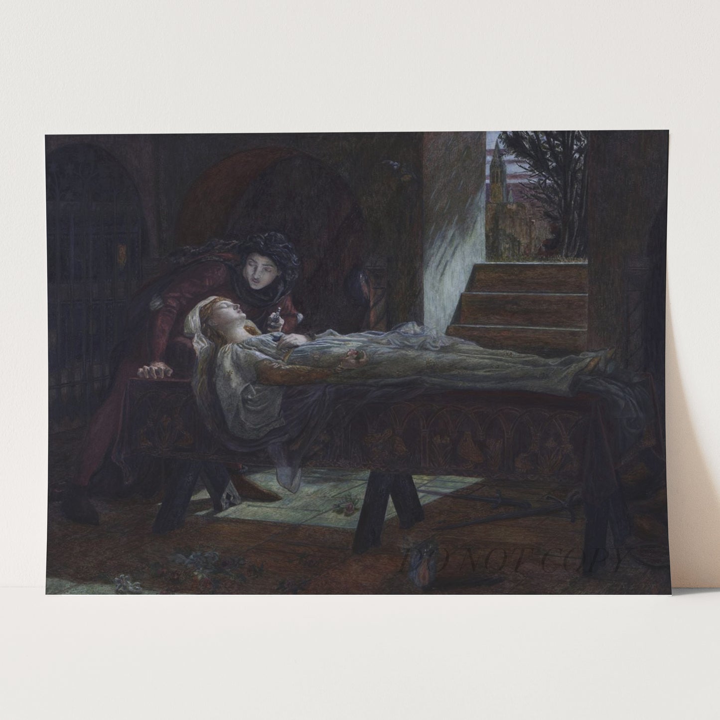 The Tomb Scene from Shakespeare’s Romeo and Juliet (1870) by Lucy Madox Brown