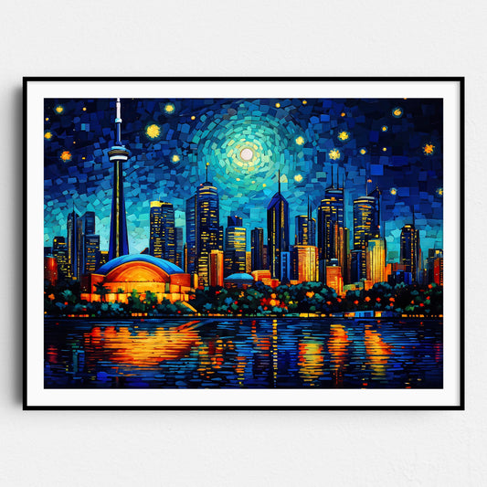 Toronto Skyline as Van Gogh Starry Night