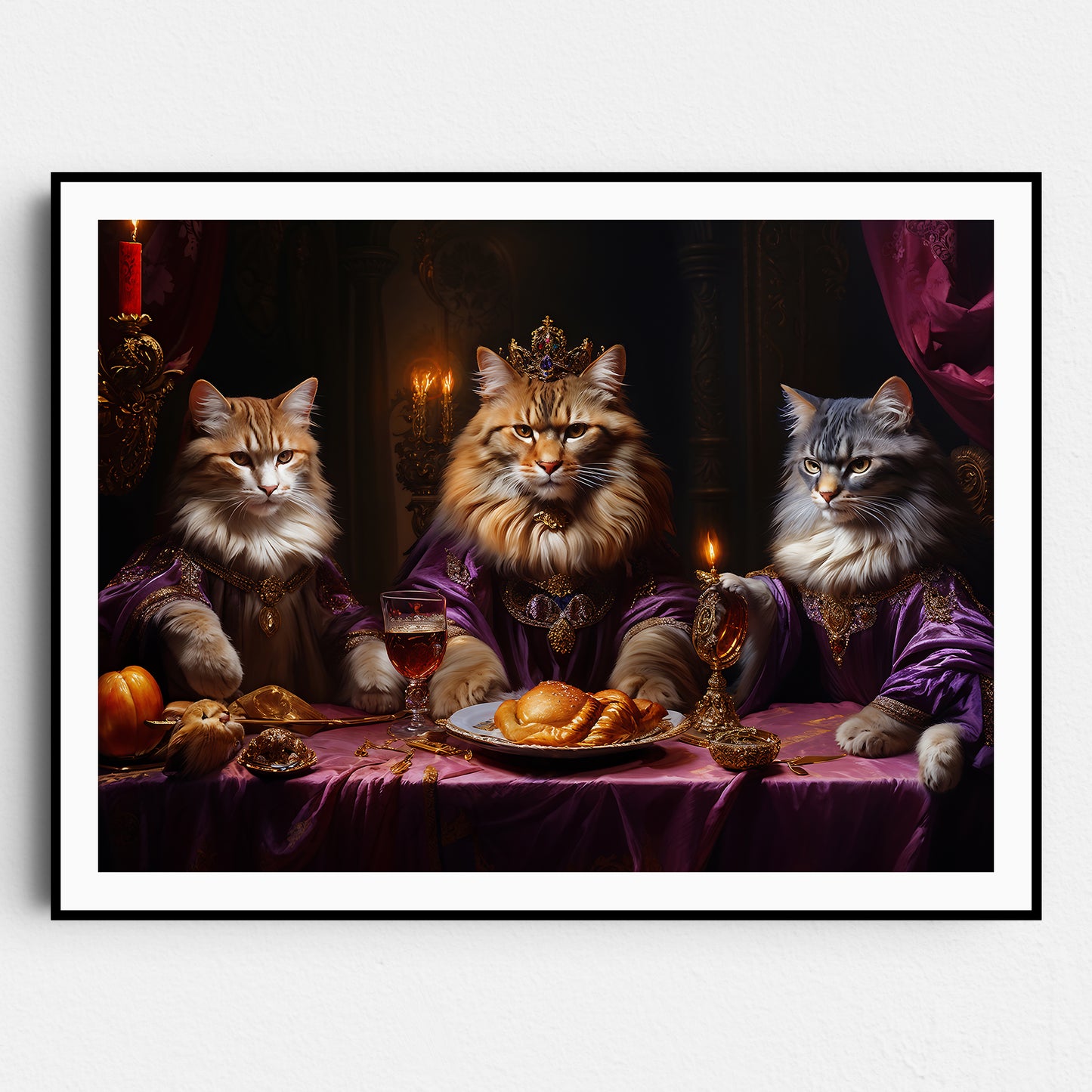 Royal Cats Having a Feast