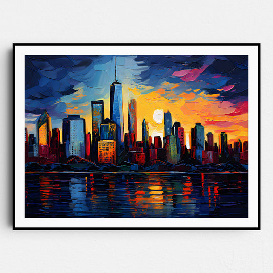 Post-Impressionism Style Manhattan Skyline