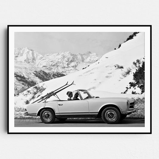 Vintage Ski Photo Mercedes Benz