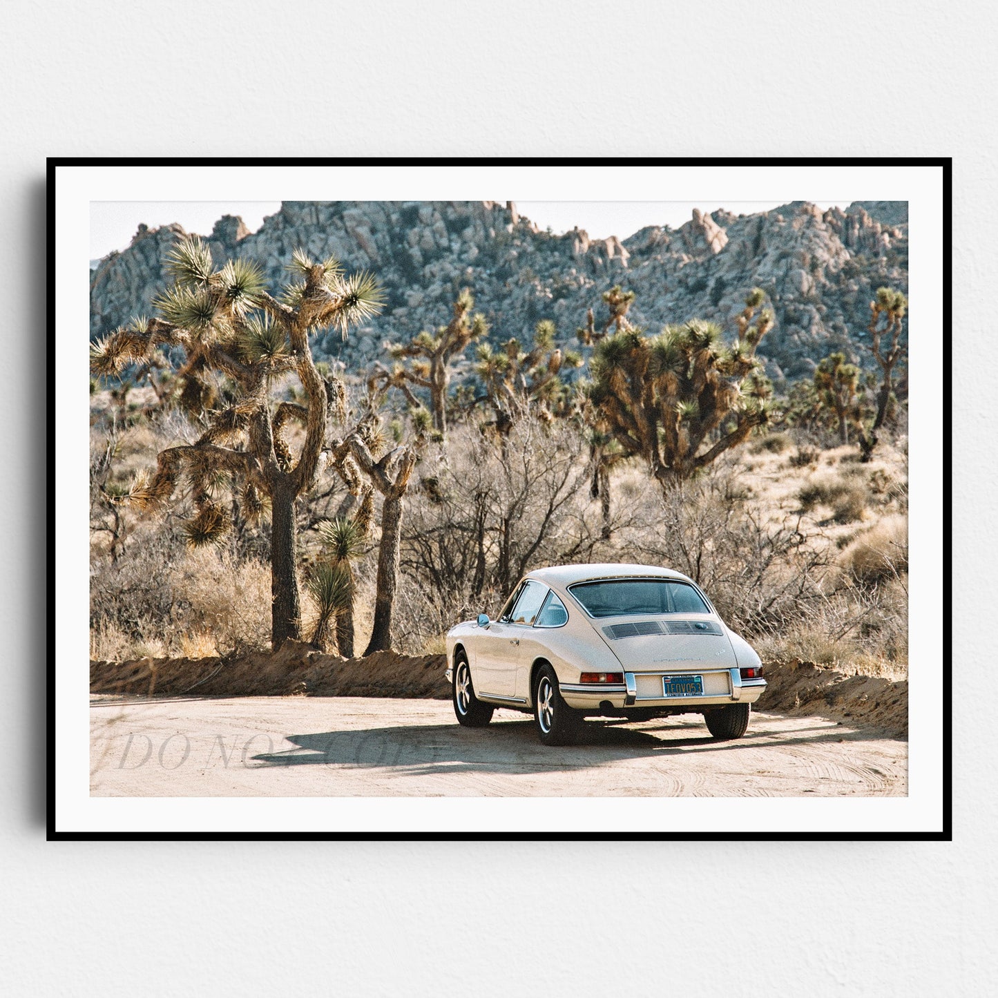 Vintage White Porsche In Desert