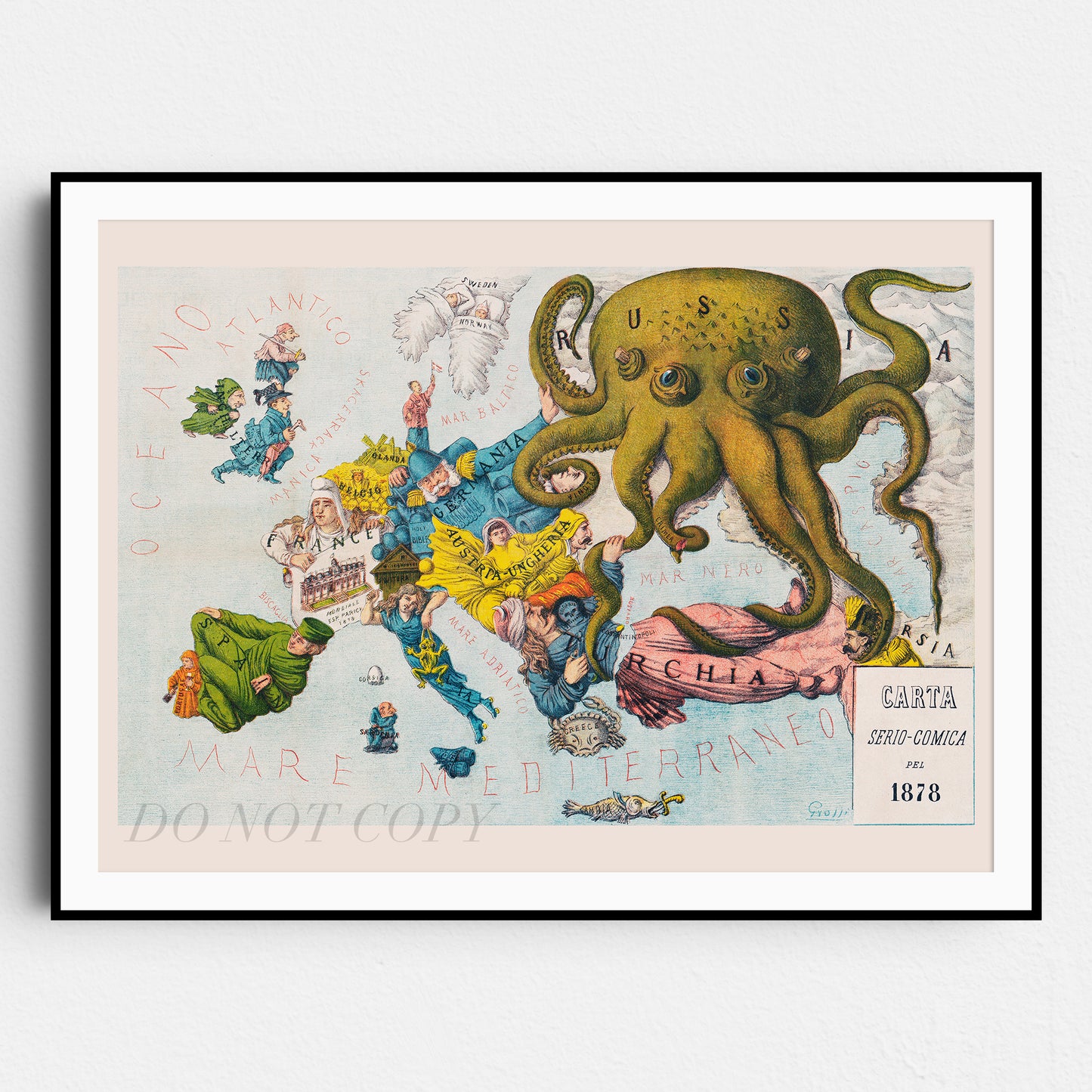 Papagallo no.15 Cartoon Map of Europe in 1878