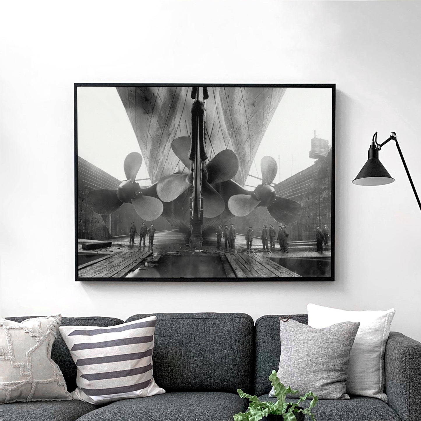 The RMS Titanic's Propellers as the Mighty Ship Sits in Dry Dock