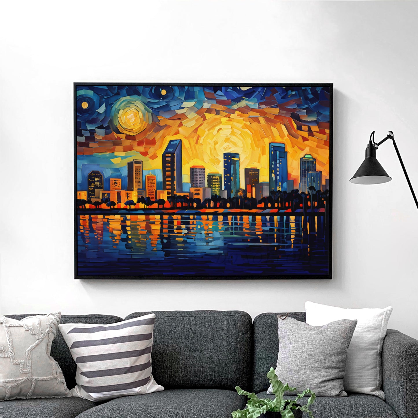 San Diego Skyline as Van Gogh Starry Night