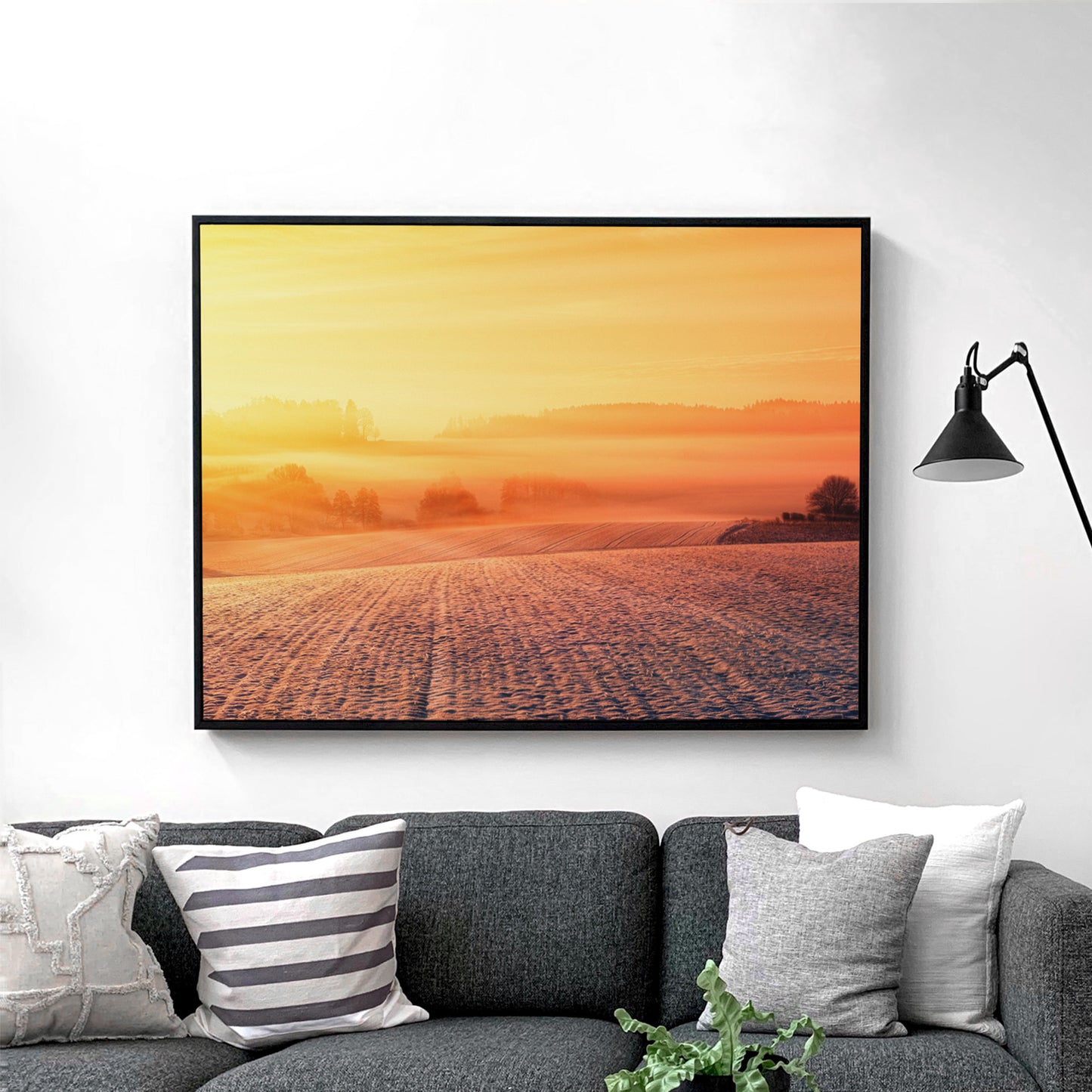 Sunset Over Snowy Fields