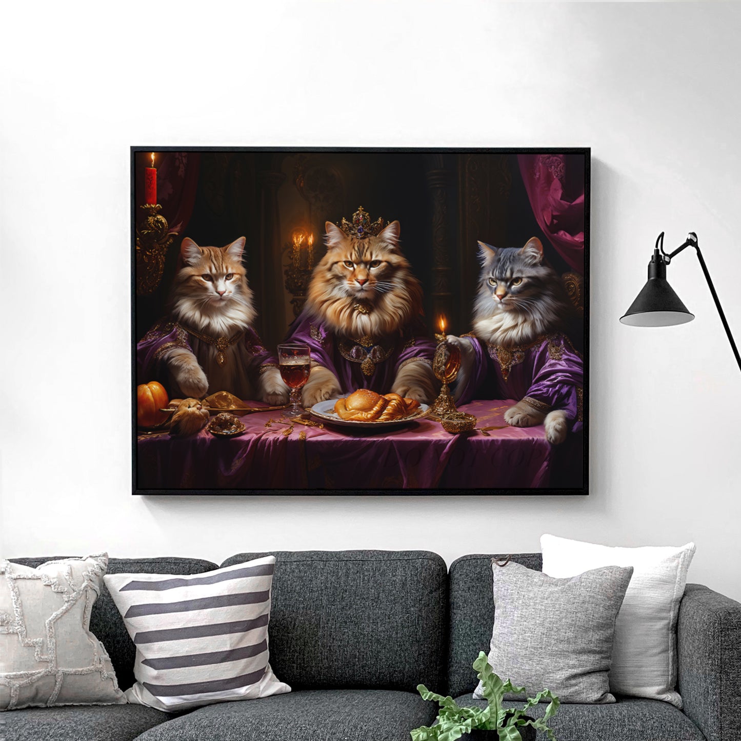 Royal Cats Having a Feast