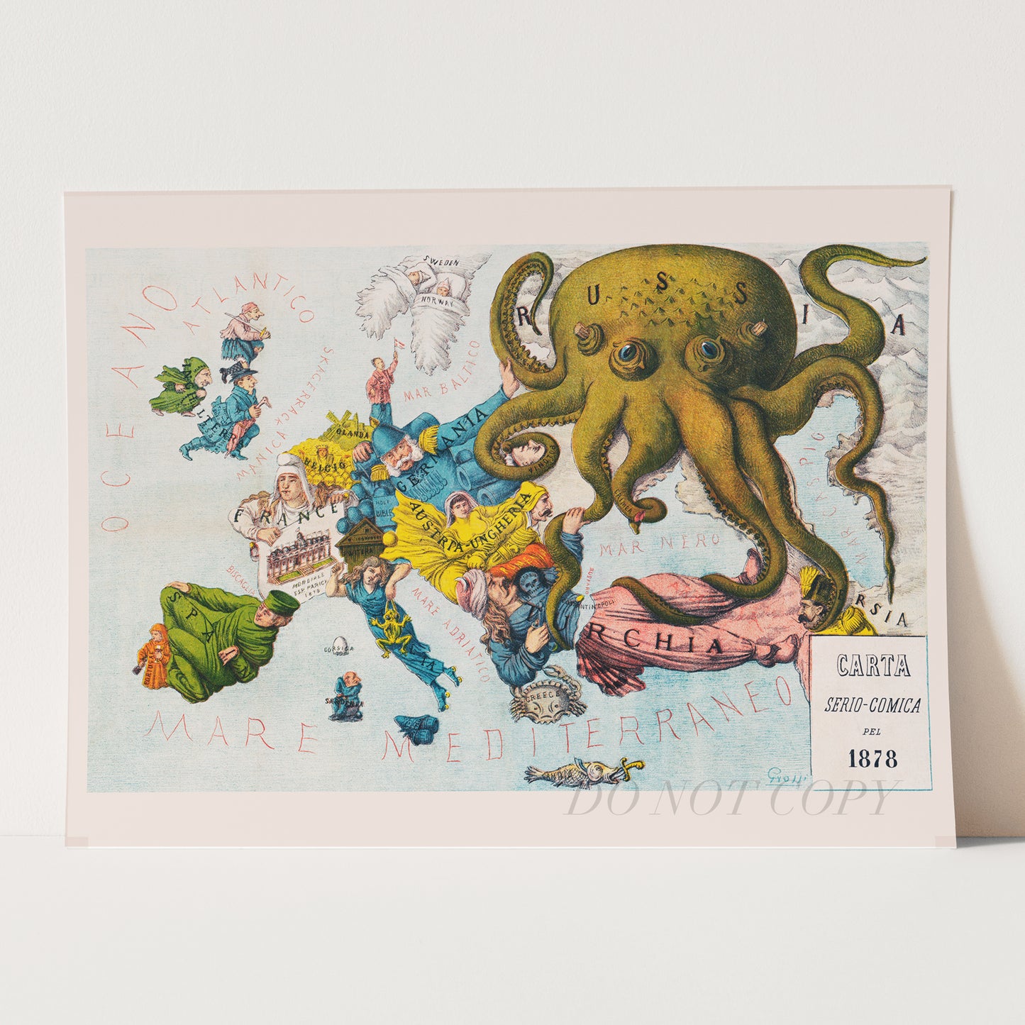 Papagallo no.15 Cartoon Map of Europe in 1878