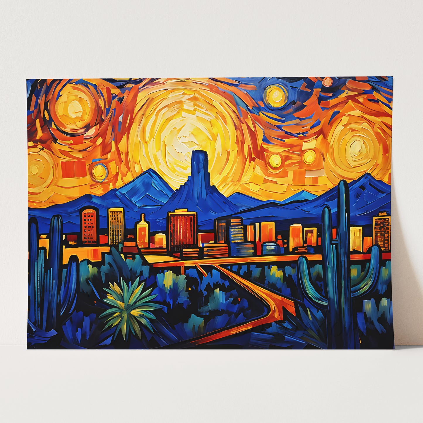 Phoenix Skyline Van Gogh Starry Night