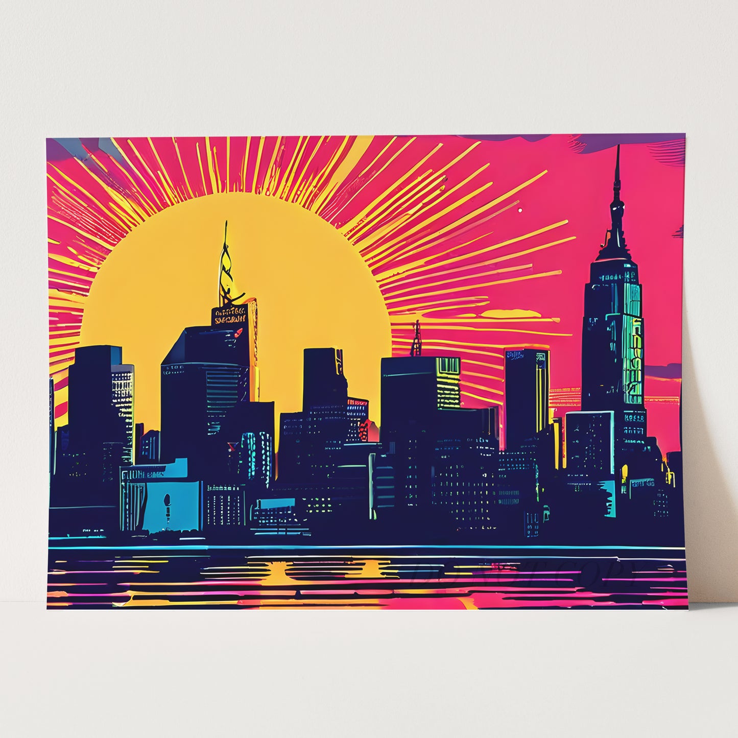 Pop Art Style Manhattan Skyline