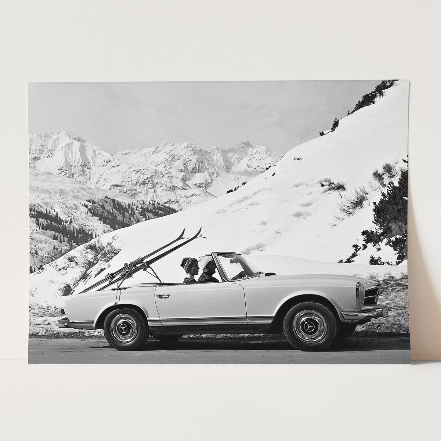 Vintage Ski Photo Mercedes Benz