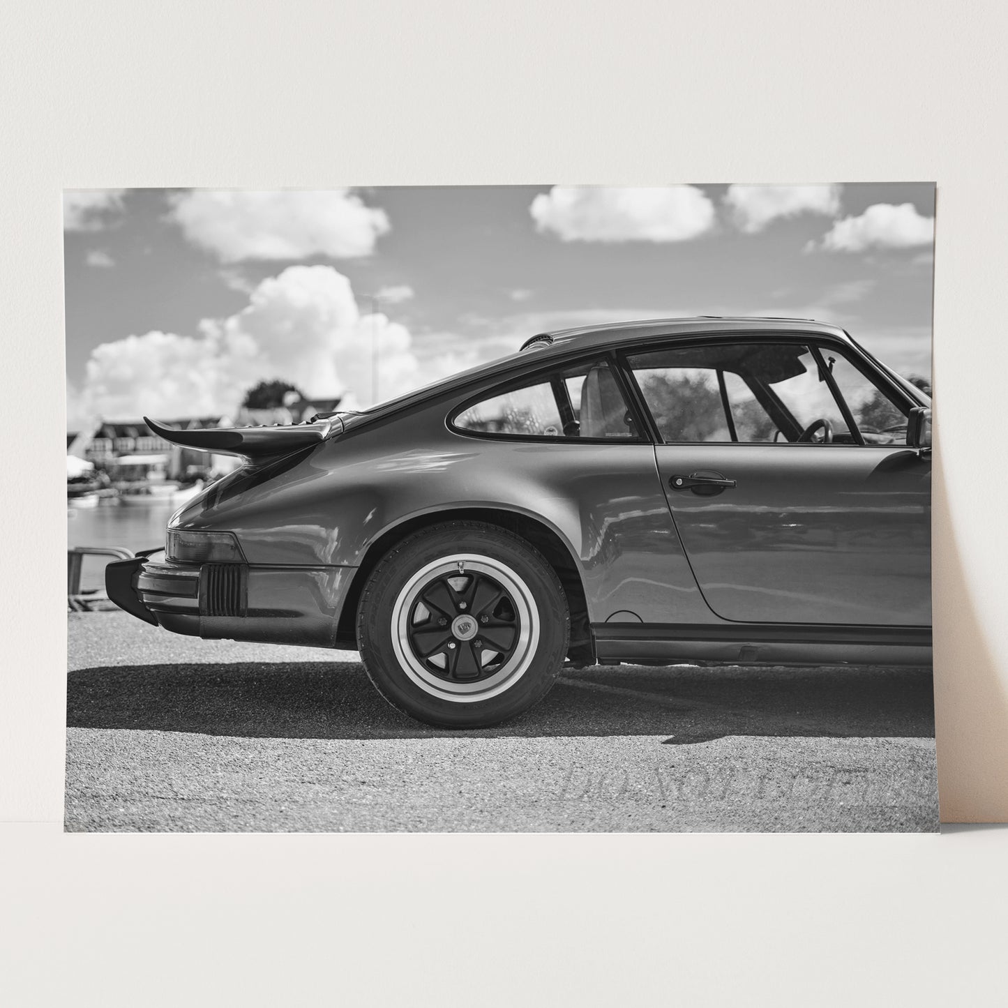 Rear View of A Vintage Black Porsche 911