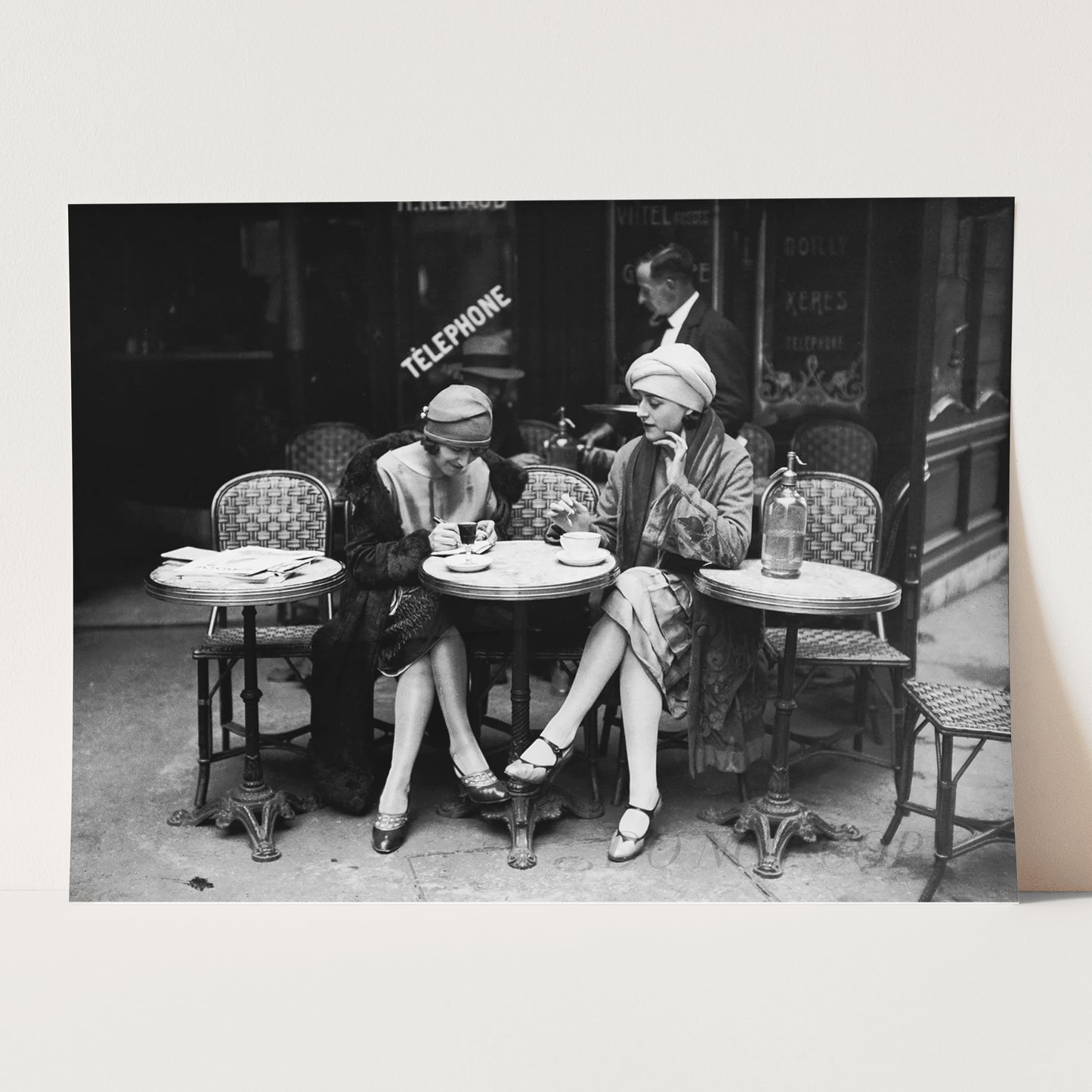 Paris Cafe Flapper Girls Having Coffee 1920s