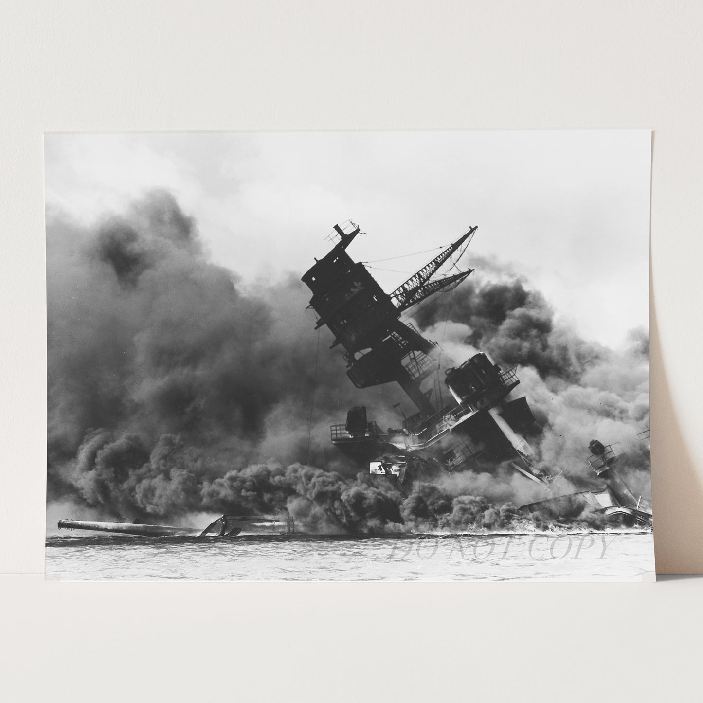 USS Arizona Burns After the Japanese Raid on Pearl Harbor, December 7, 1941