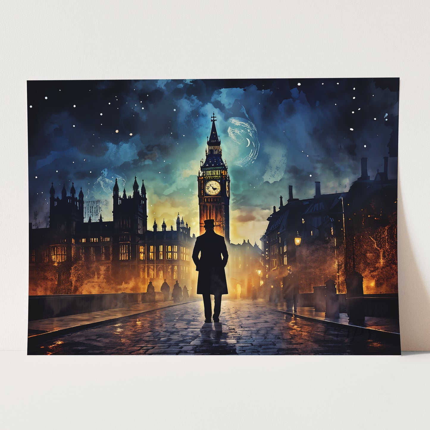 Sherlock Holmes on a Misty Street in London