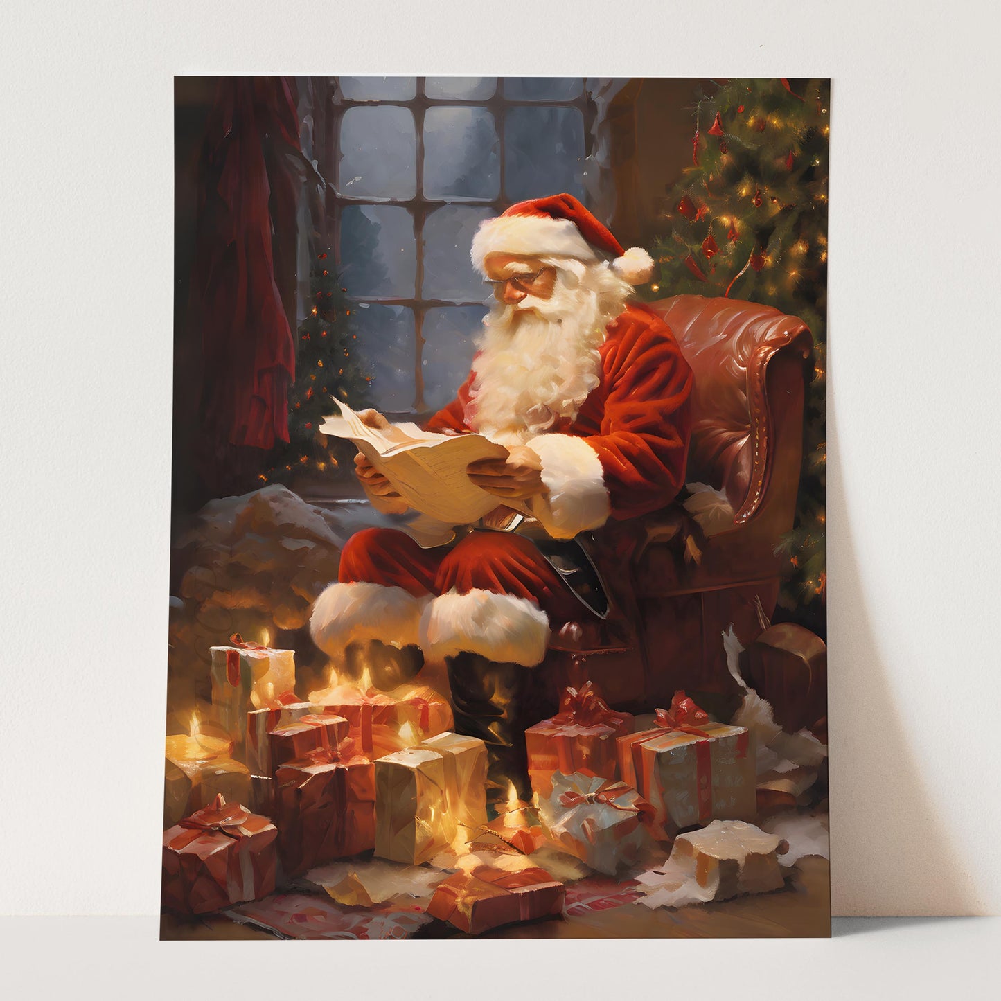 Santa Claus Reading His List