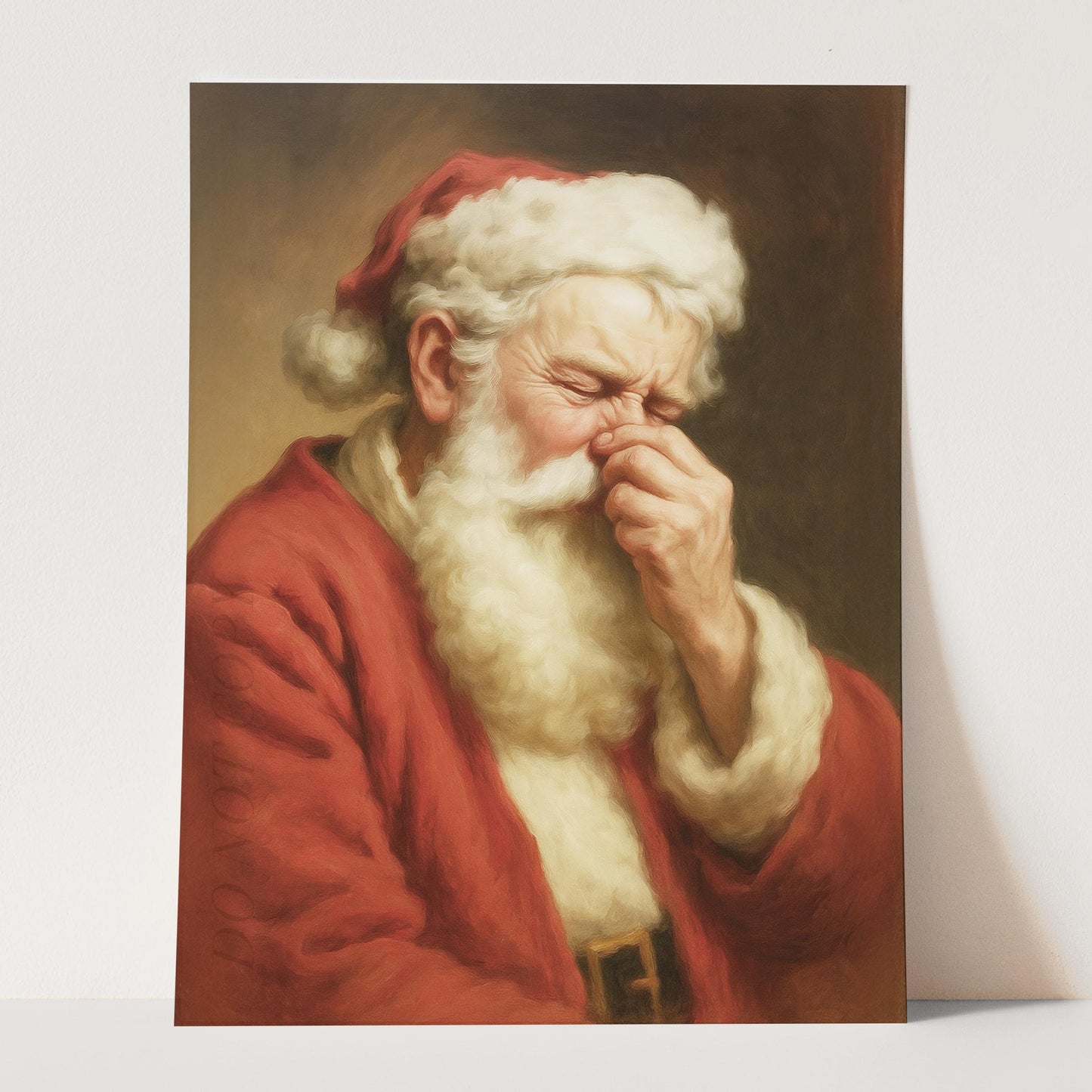 Santa Claus Plugging His Nose