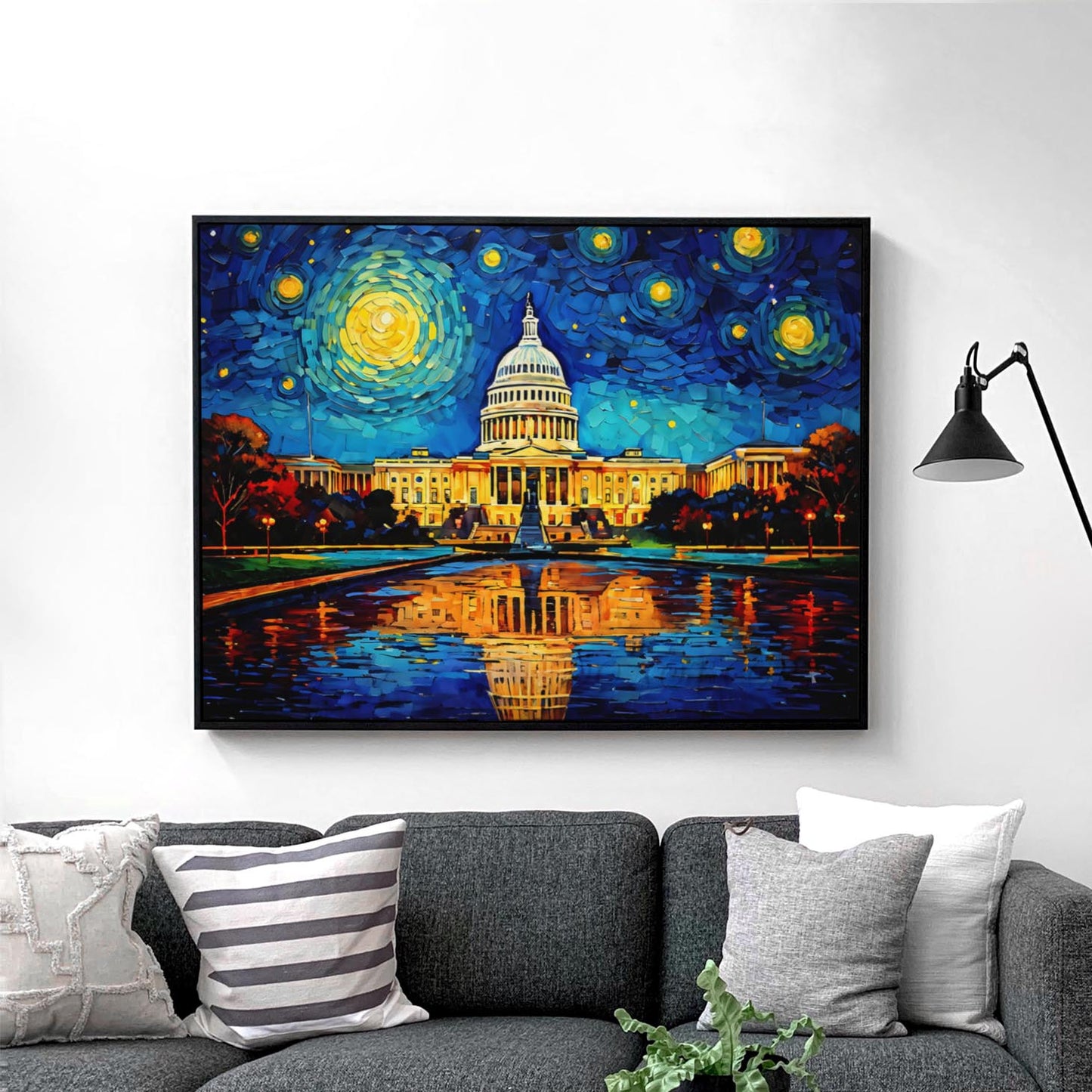 Washington DC Skyline as Van Gogh Starry Night