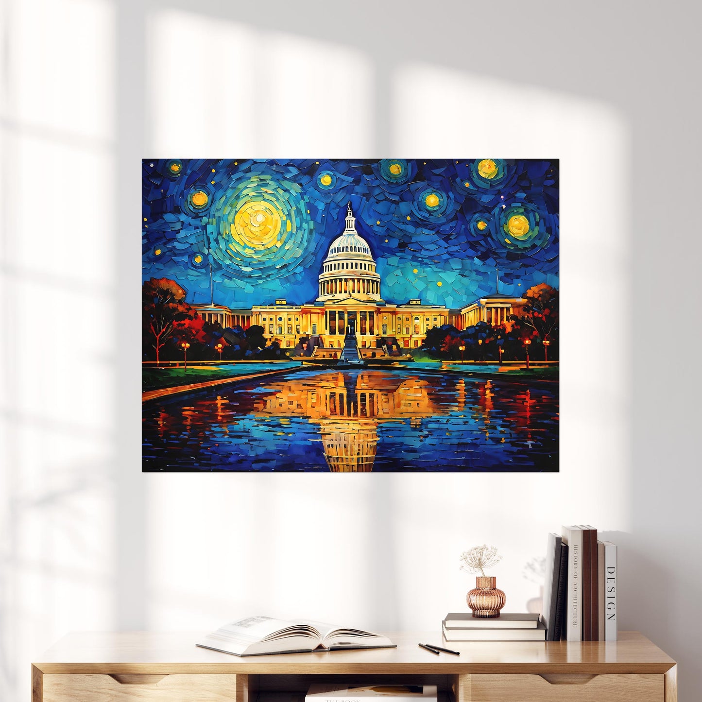 Washington DC Skyline as Van Gogh Starry Night