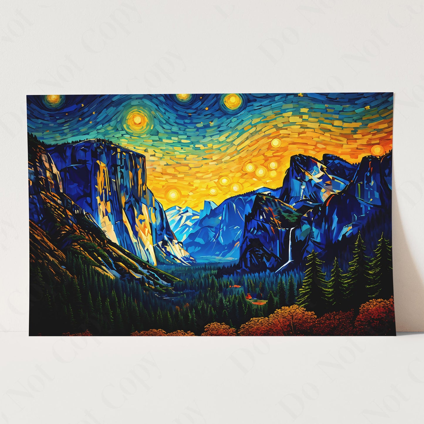 Yosemite Tunnel View as Van Gogh Starry Night