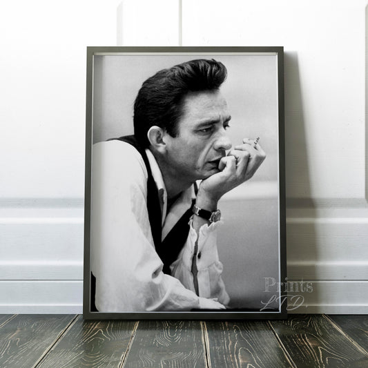 Johnny Cash Smoking a Cigarette