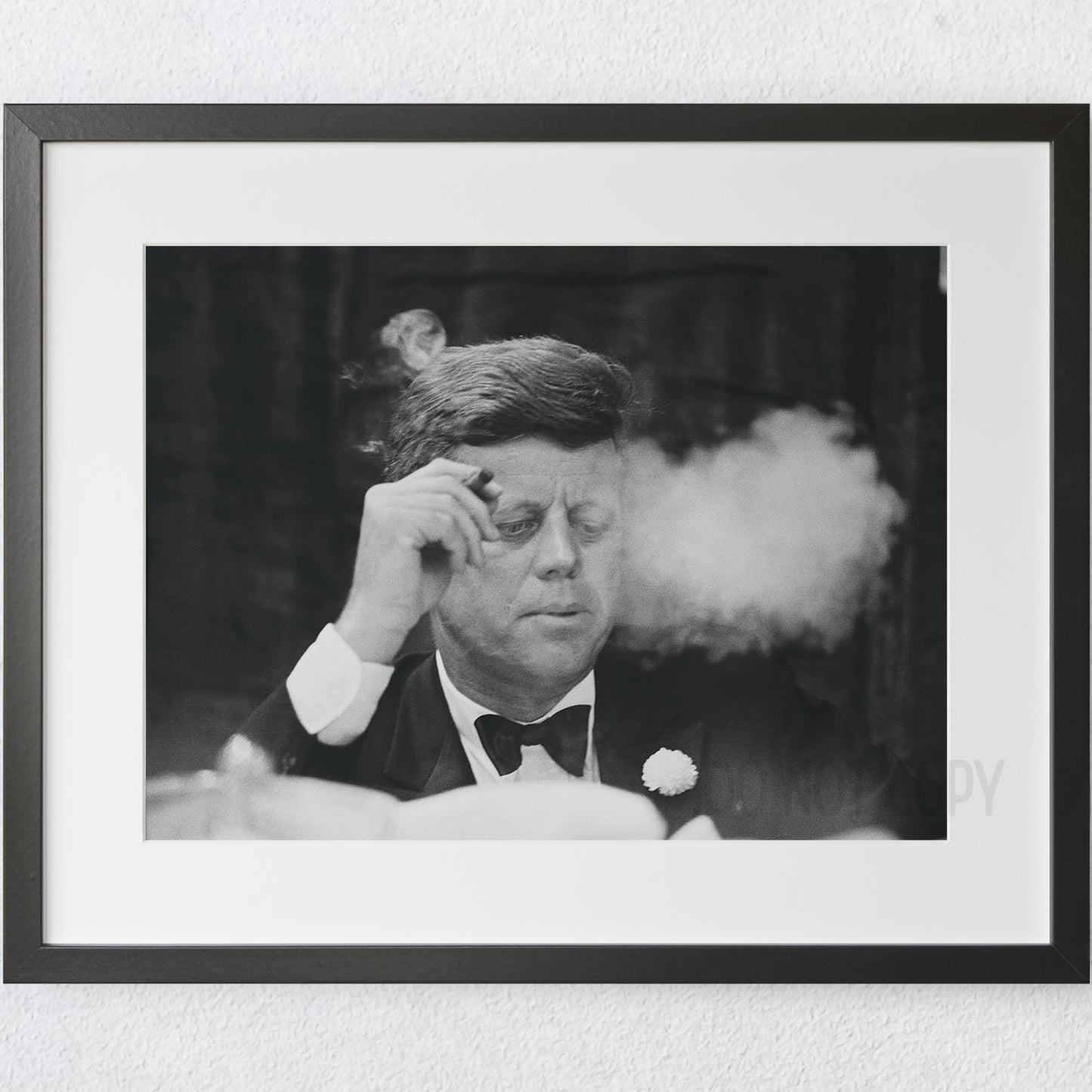 John F Kennedy (JFK) Smoking A Cigar 1960s
