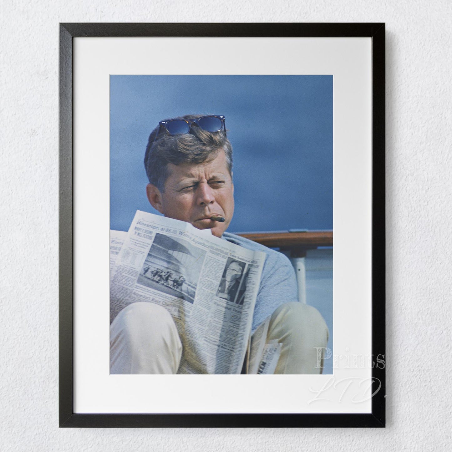 John F Kennedy (JFK) smoking a cigar, Cape Cod