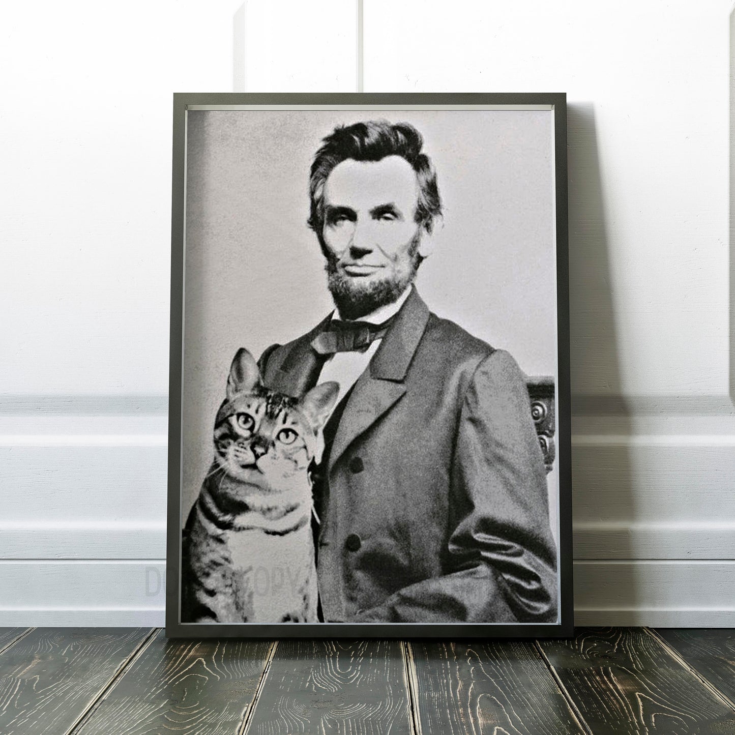 Abraham Lincoln with his cat