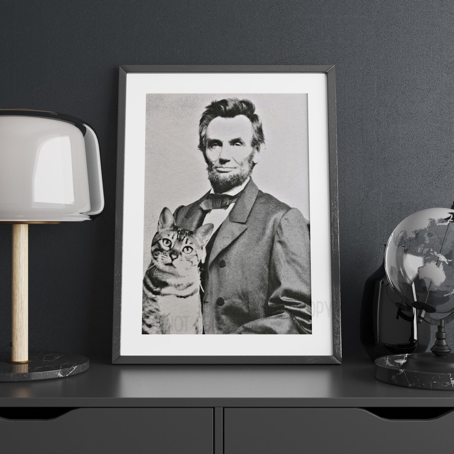 Abraham Lincoln with his cat