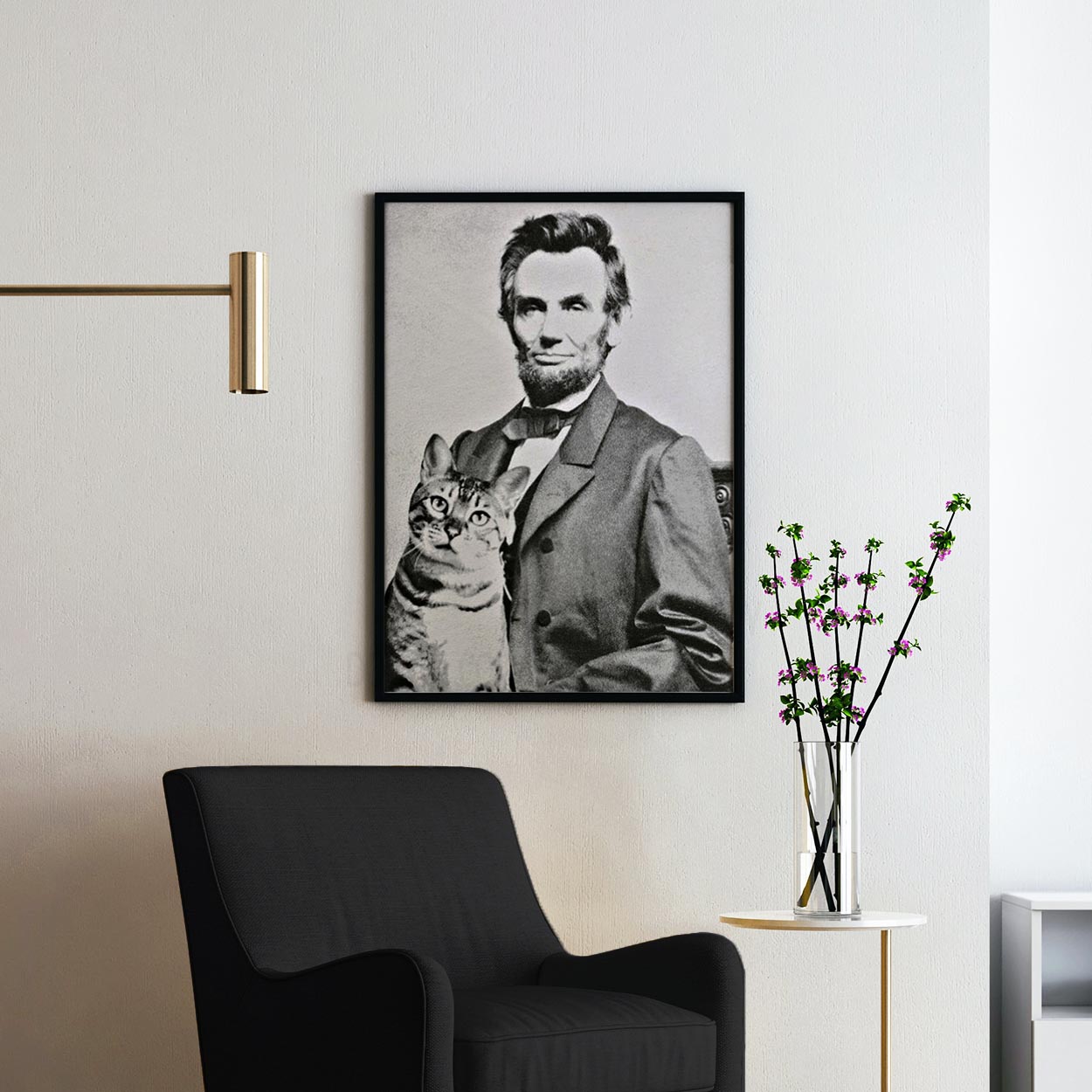Abraham Lincoln with his cat