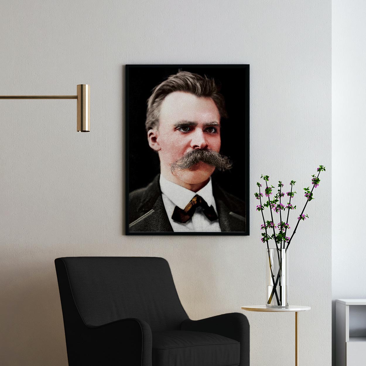Friedrich Nietzsche portrait in color
