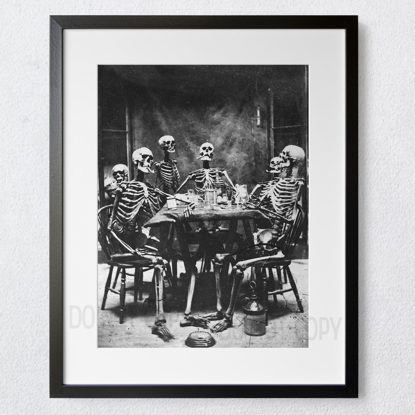 Skeletons Smoking And Drinking 1800s