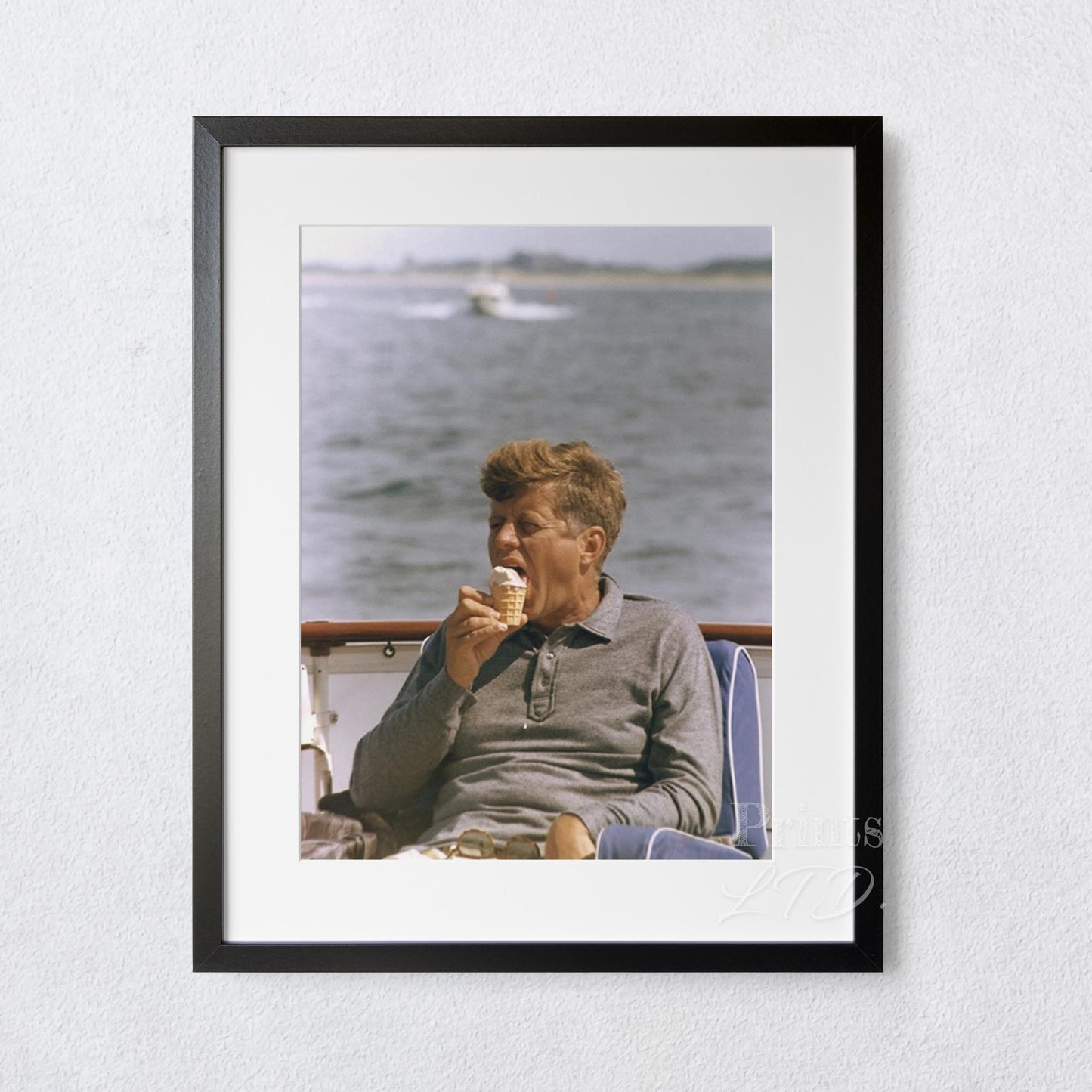 John F Kennedy (JFK) enjoys an ice cream, Cape Cod