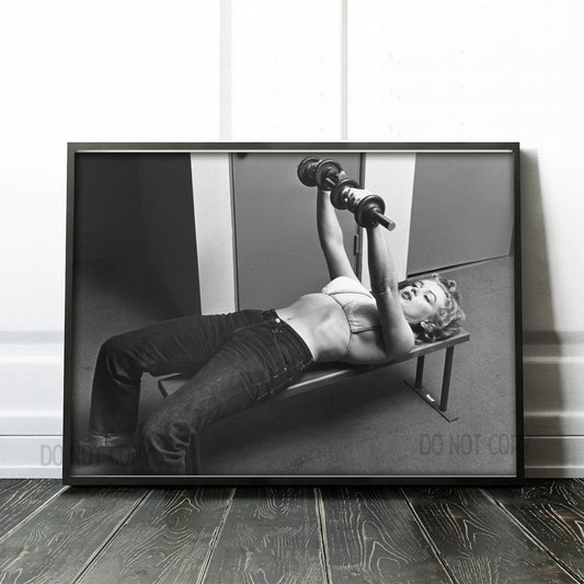 Marilyn Monroe Lifting Weights At The Gym