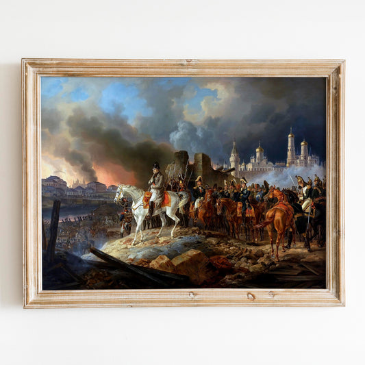 Napoleon in Burning Moscow Painting by Adam Albrecht