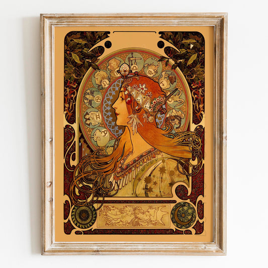 Mucha Zodiac Astrology Horoscope by Alphonse Mucha