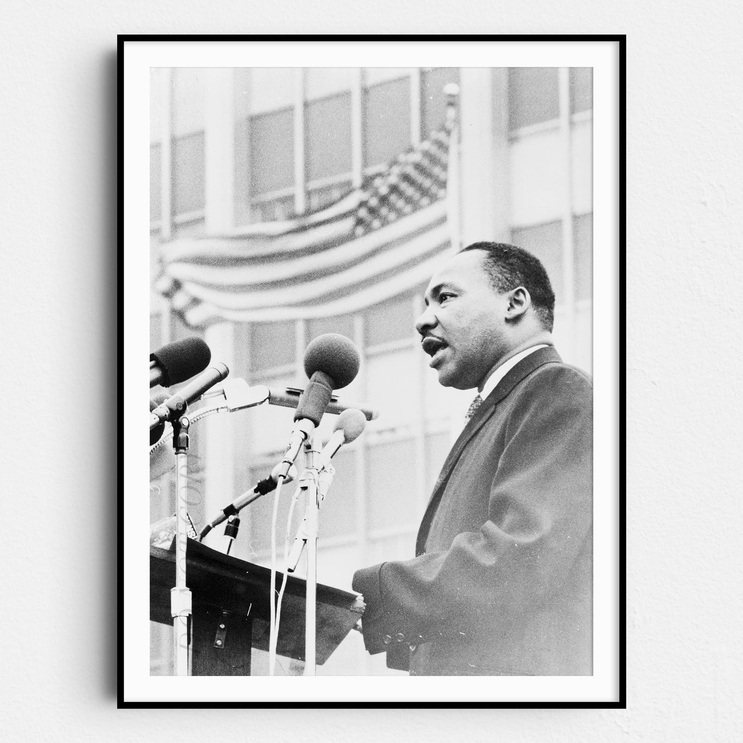 MLK Martin Luther King Jr With USA Flag