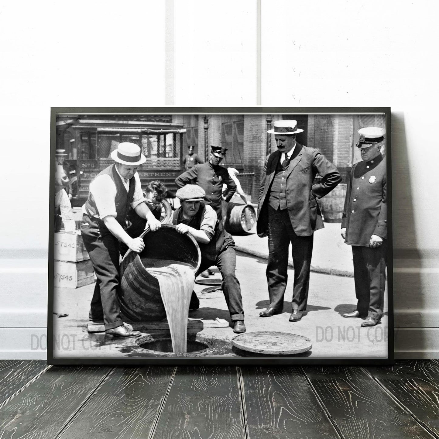 Dumping beer out - Prohibition circa 1920s