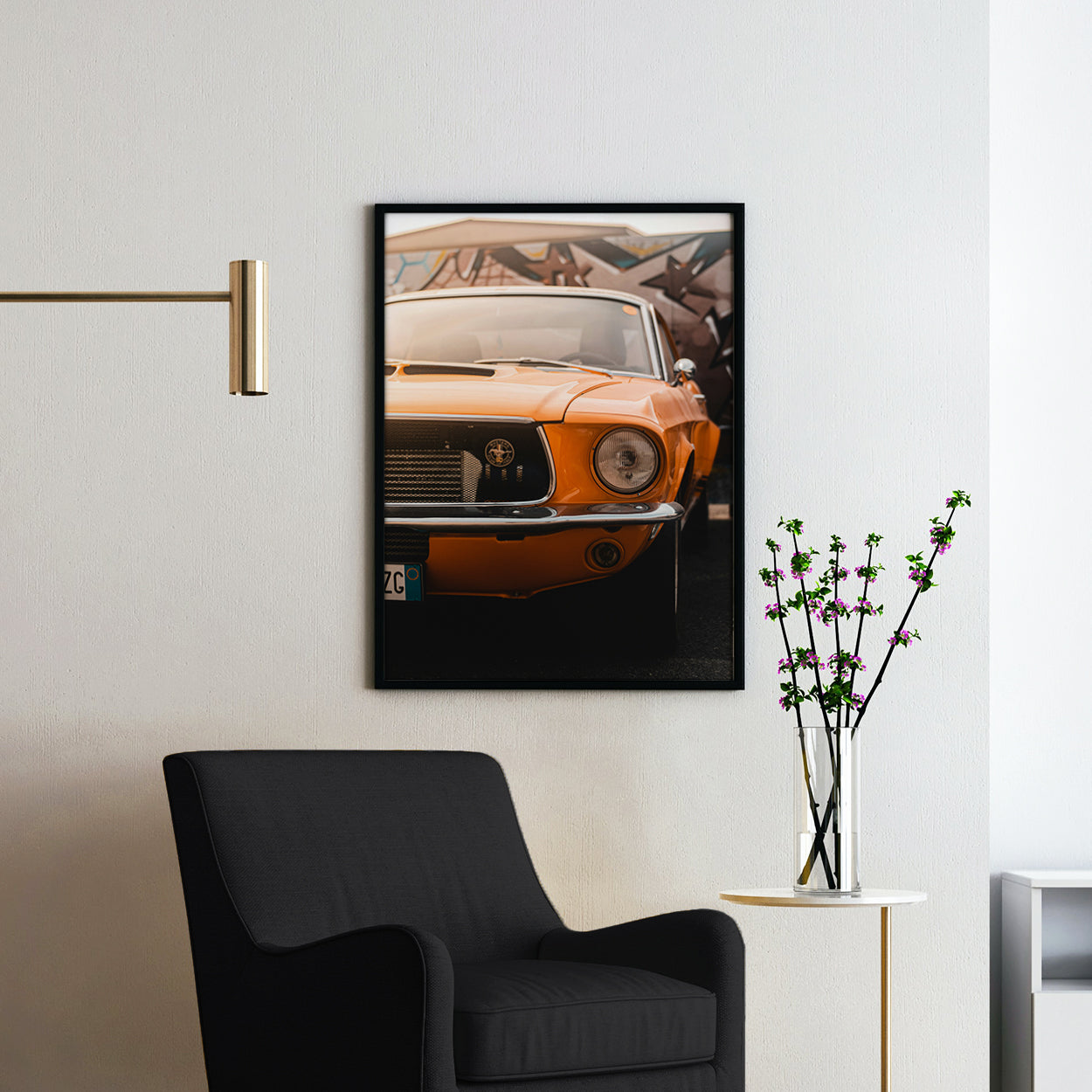 Orange Ford Mustang