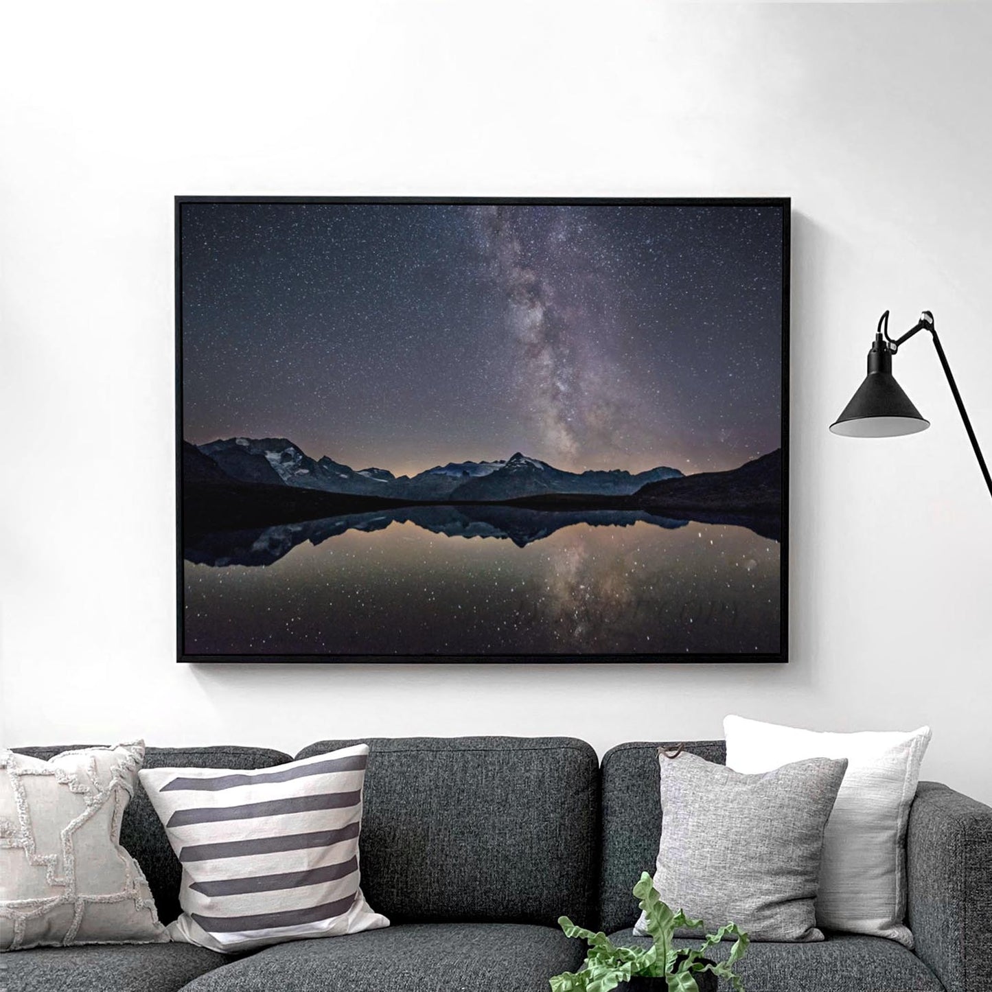 Milky Way Over Mountains And Lake