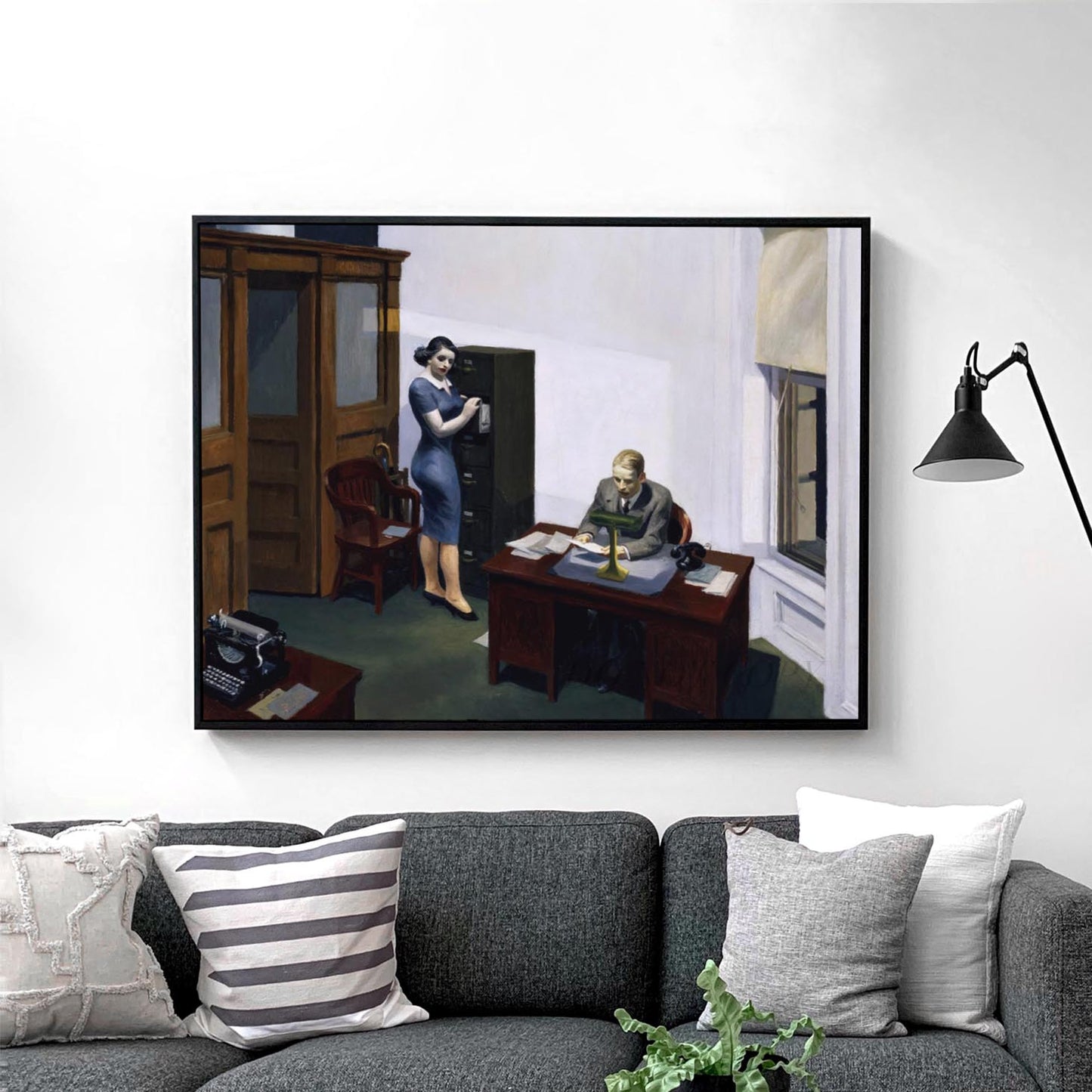 Office at Night Painting by Edward Hopper