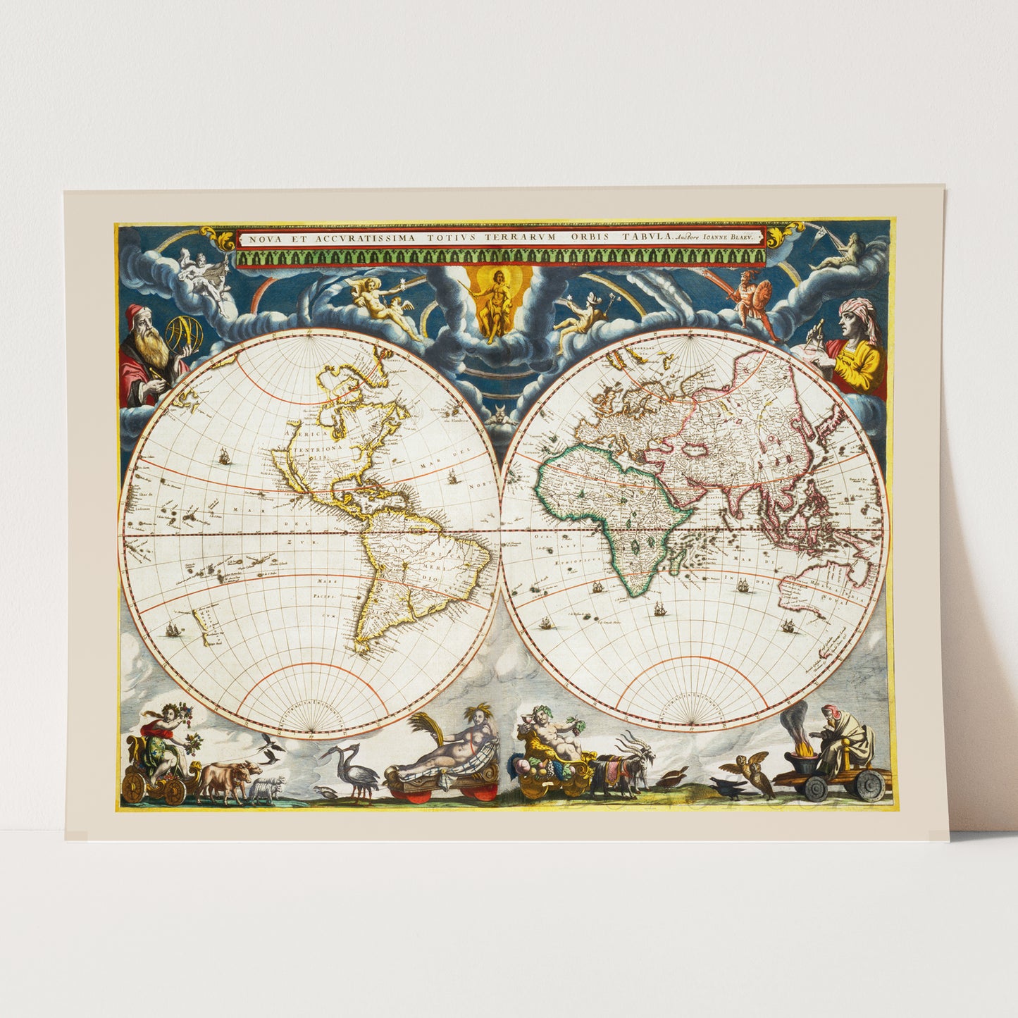 Nova et Accuratissima Totius Terrarum Orbis Tabula by Joan Blaeu
