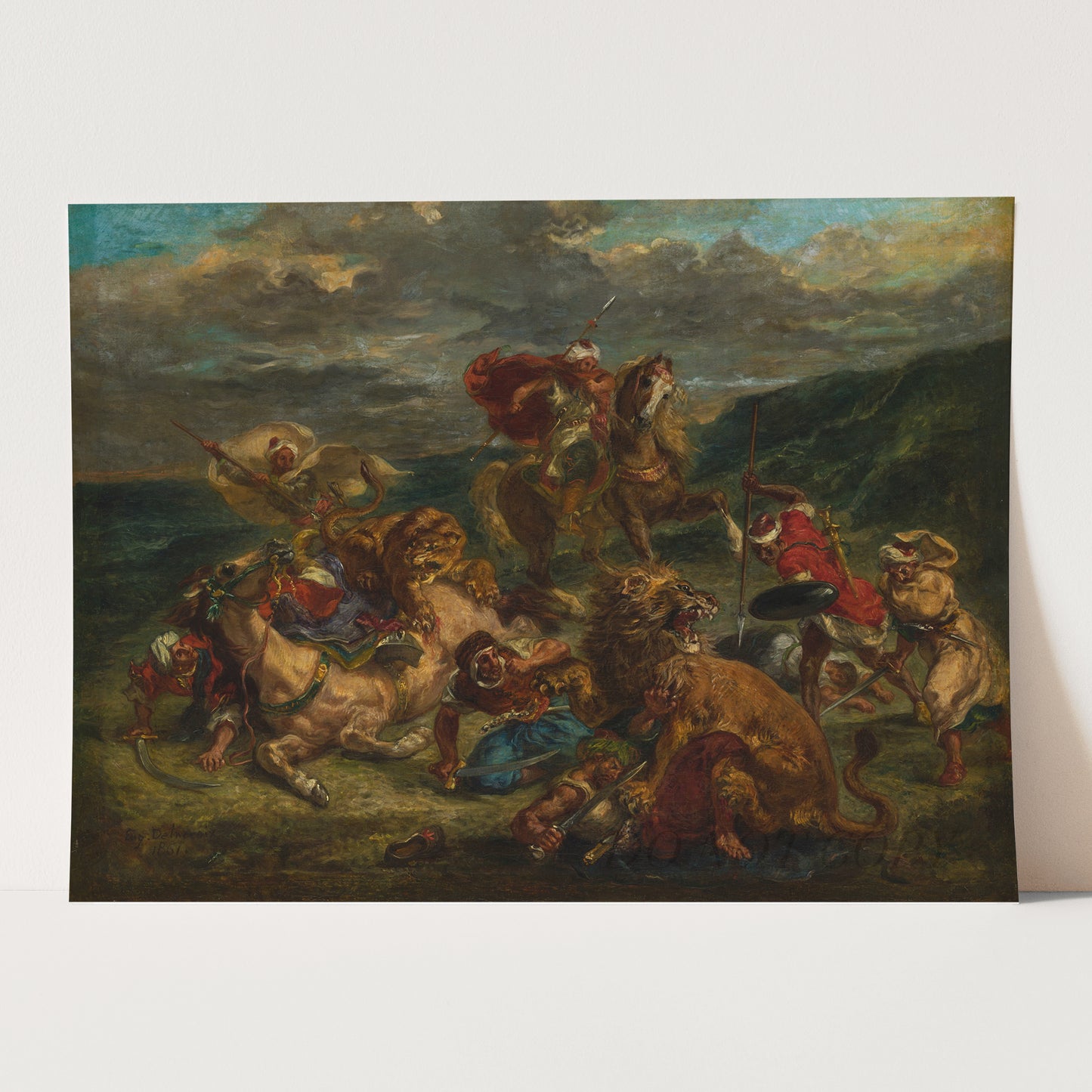 Lion Hunt by Eugène Delacroix
