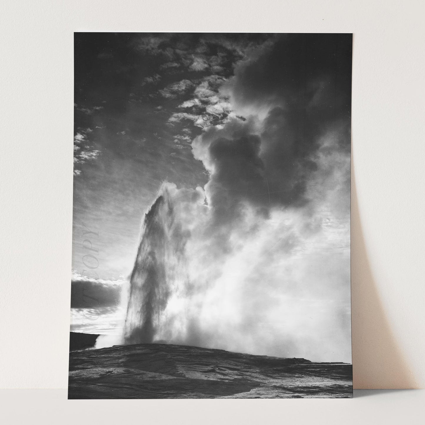 Old Faithful Geyser Yellowstone National Park by Ansel Adams